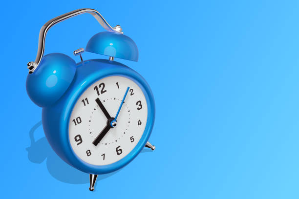 istock 3d illustration of retro alarm clock with arrow 1334995956