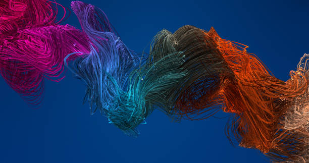 istock Smooth Abstract Shapes Slowly Rotating And Moving On Background. 1335000231