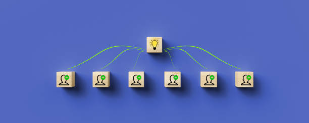 cubes showing a brainstorming session - 3d illustration
