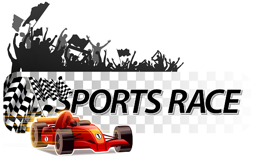 drawing of vector race car banner. Created by illustrator cs6. This file of transparent.