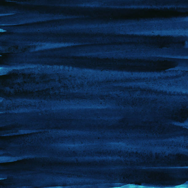 istock Dark blue watercolor. Hand drawn. Brush strokes. Art background 1335004069