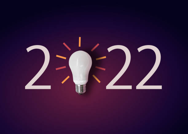 istock year 2022 with light bulb. creativity inspiration , planning ideas concept 1335004352