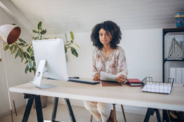 istock Businesswoman working in office 1335006230