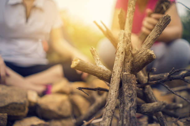istock Preparation wood for bonfire. 1335008822