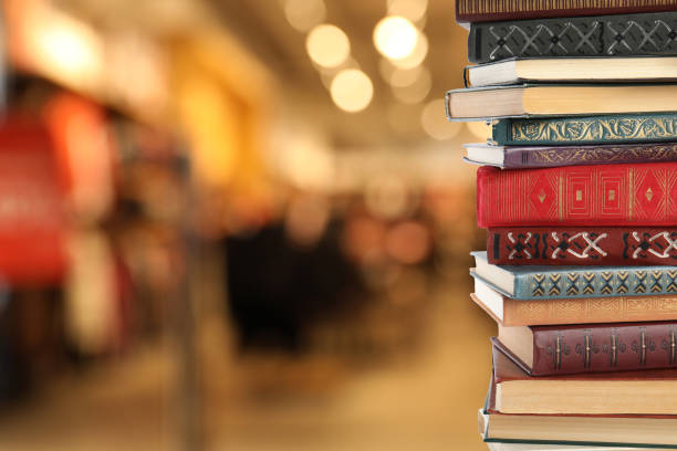 istock Collection of different books against blurred background, space for text 1335009794