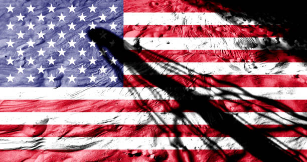 istock Close-up of American flag 1335011866