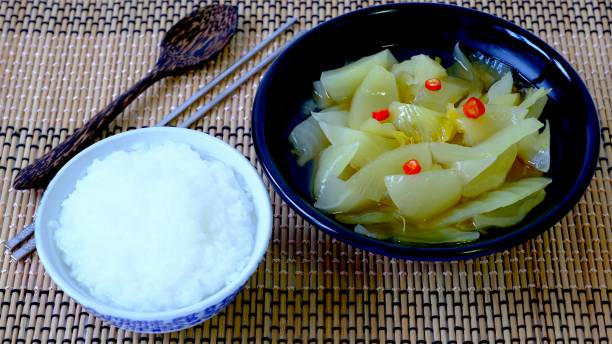 istock Porridge (congee) with pickled lettuce 1335017433