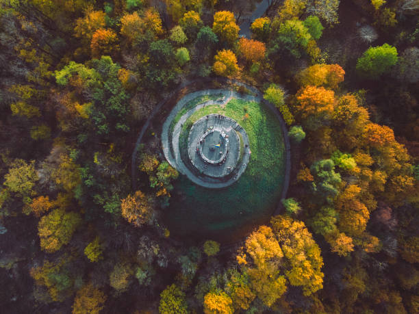 istock directly above view of public park with observation desk 1335020117