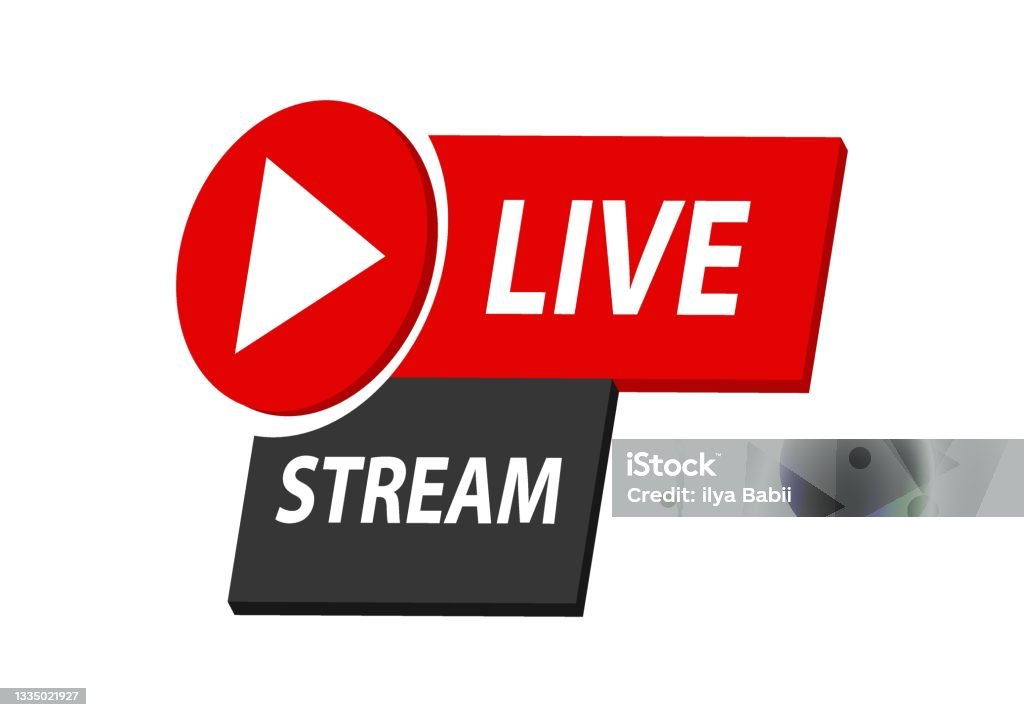 Stream Signage Live Stream Sign Flat Design Vector Illustration Stock Illustration ...