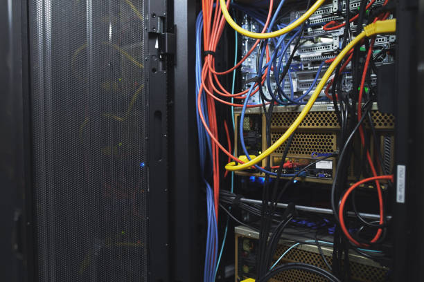 istock Shot of an empty server room 1335022116