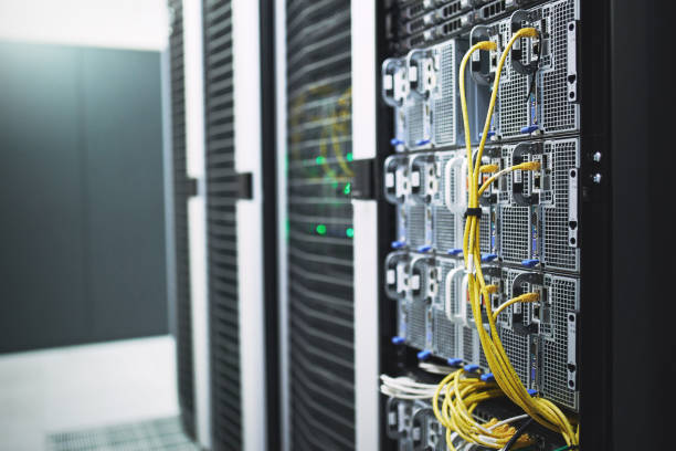 istock Shot of an empty server room 1335022128
