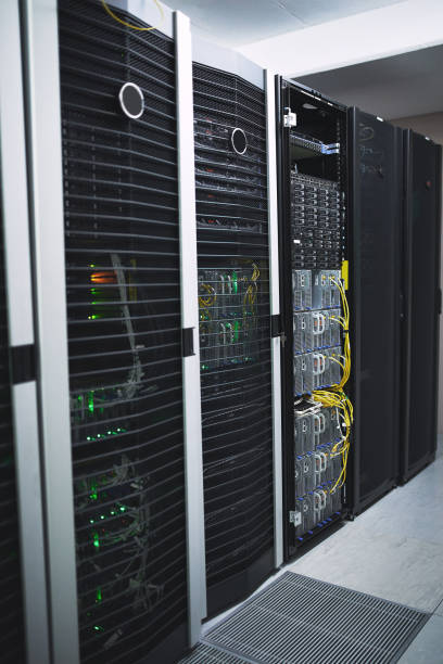 istock Shot of an empty server room 1335022130