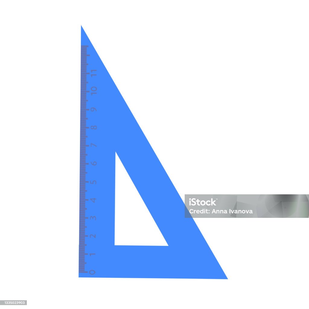 Triangular Ruler Cartoon The Plastic Triangular Ruler Cartoon Vector Illustration On White ...