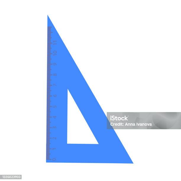 Triangular Ruler Cartoon The Plastic Triangular Ruler Cartoon Vector Illustration On White ...