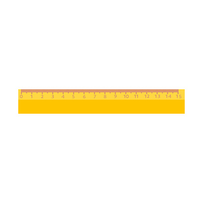 Plastic yellow ruler Cartoon vector illustration on white background