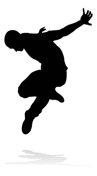 스트리트 댄스 댄서 실루엣 - the human body dancing female silhouette stock illustrations