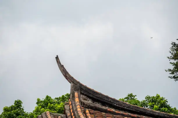 Photo of Chinese ancient residential buildings, eaves and corners of Putian residential buildings