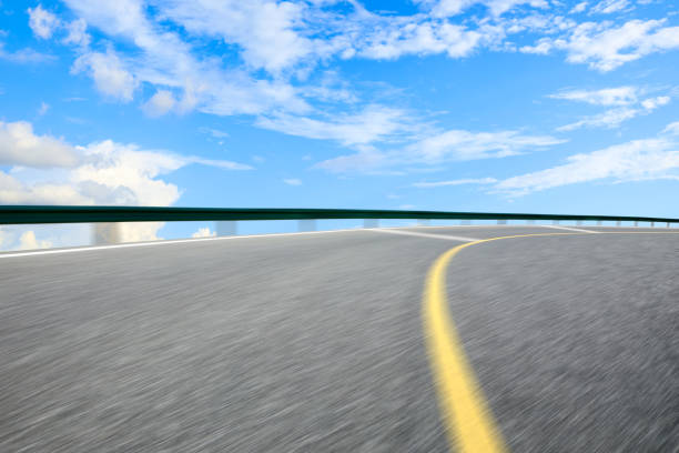 istock Empty and clean asphalt road and sky landscape in summer 1335030603