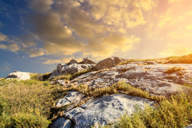 Autumn mountains and natural landscape looking up, Asia