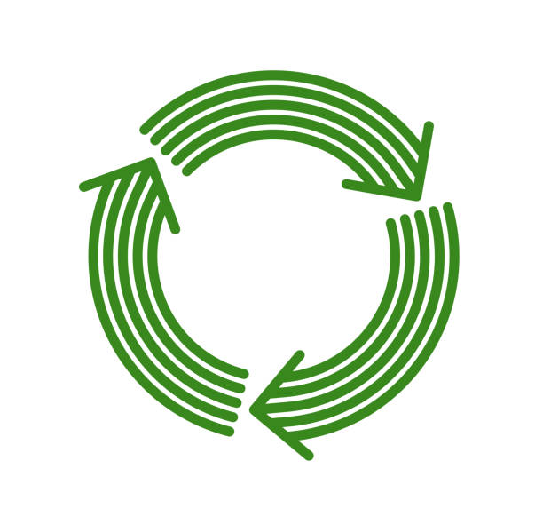 Recycle and reuse vector circle icon in modern geometric linear style isolated on white, contemporary line symbol of environmental conservation. Recycle and reuse vector circle icon in modern geometric linear style isolated on white, contemporary line symbol of environmental conservation. cycle vehicle stock illustrations