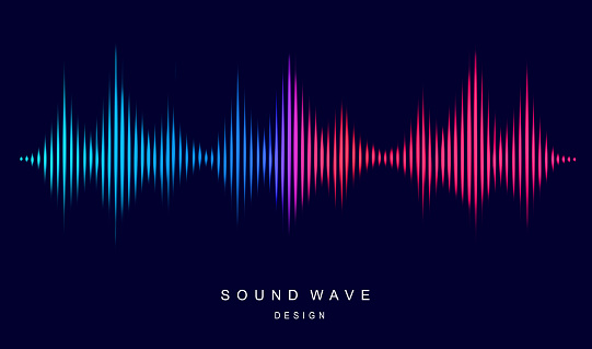 Reconocimiento de voz y sonido. Ecualizador de onda sonora. Visualización moderna y elemento futurista. Concepto de música y radio. photo