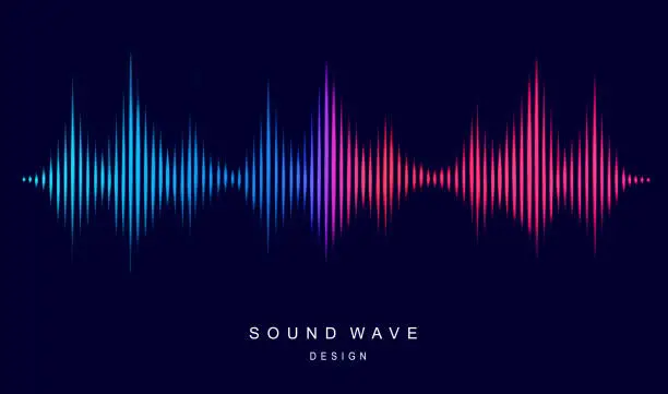 Photo of Voice and sound recognition. Sound wave equalizer. Modern visualization and futuristic  element. Music and radio concept.
