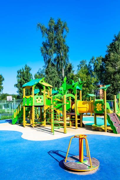 istock playground to play with a slide and stairs 1335041849