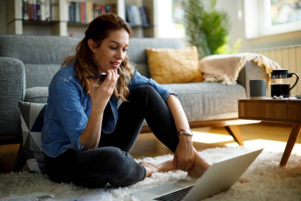 istock Young woman working at home 1335042606