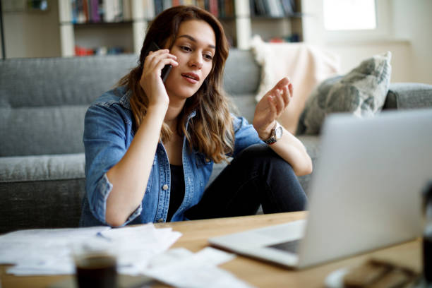 istock Young woman working at home 1335043750