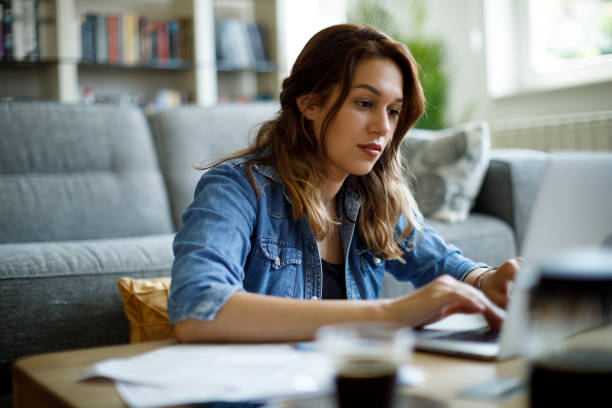 istock Young woman working from home 1335043877