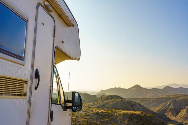 istock Camper rv in mountain nature, Spain 1335044142