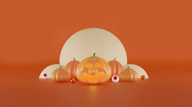 istock happy halloween background. space for text. 3D illustration 1335049176