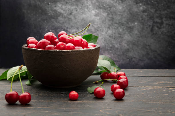 Bowl full of fresh cherries