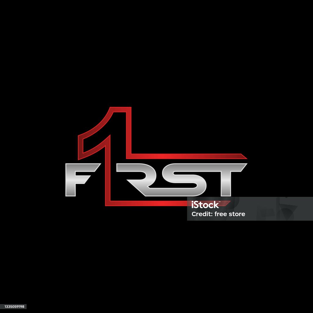 First One Image First One Typography Logo Design Stock Illustration - Download Image ...