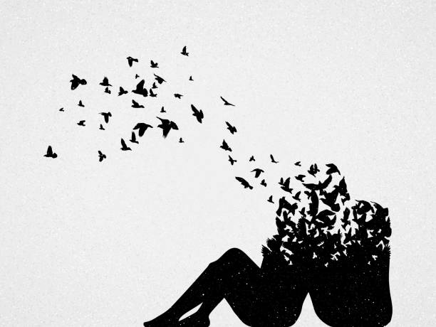 istock Silhouette of lovers and flying birds 1335065751