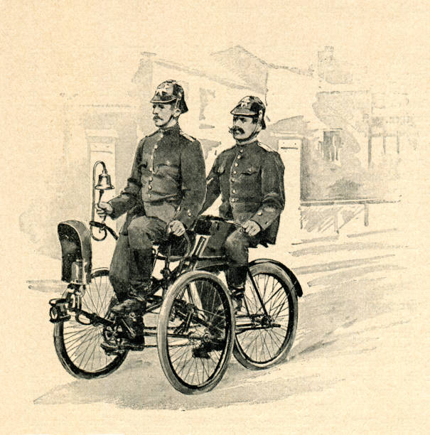 Fireworker driving a tricycle 1898Original edition from my own archivesSource : Brockhaus 1898