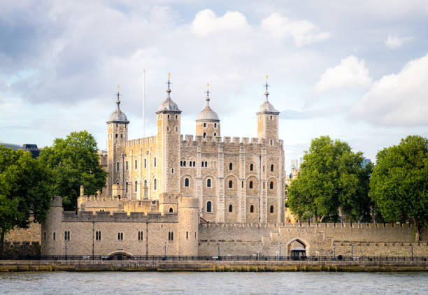 Tower of London from across the Thames stock photo