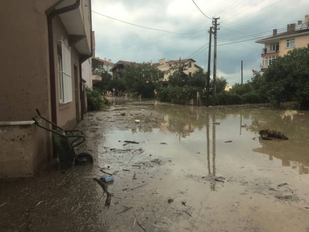 마을에서 홍수, 카스타모누, 터키 - turkey black sea coast 뉴스 사진 이미지