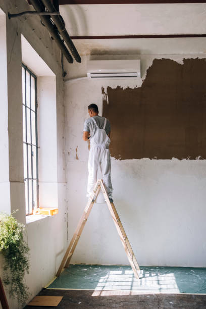 istock Back View of An Anonymous Man Plastering Wall at Home 1335074898
