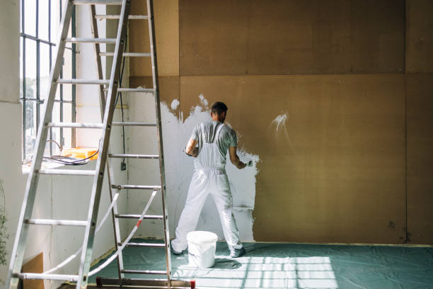 istock Back View of An Anonymous Man Plastering Wall with Spatula 1335074943