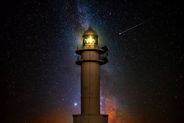 istock Lighthouse in front of the universe 1335075932