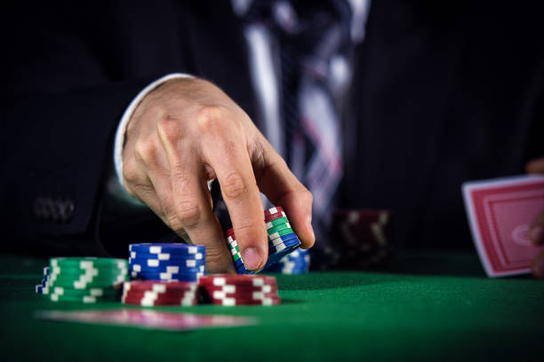 istock Man betting on the casino 1335083649