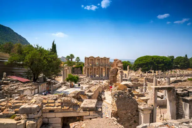 Ephesus was an ancient port city whose well-preserved ruins are in modern-day Turkey. The city was once considered the most important Greek city and the most important trading center in the Mediterranean region. Throughout history, Ephesus survived multiple attacks and changed hands many times between conquerors