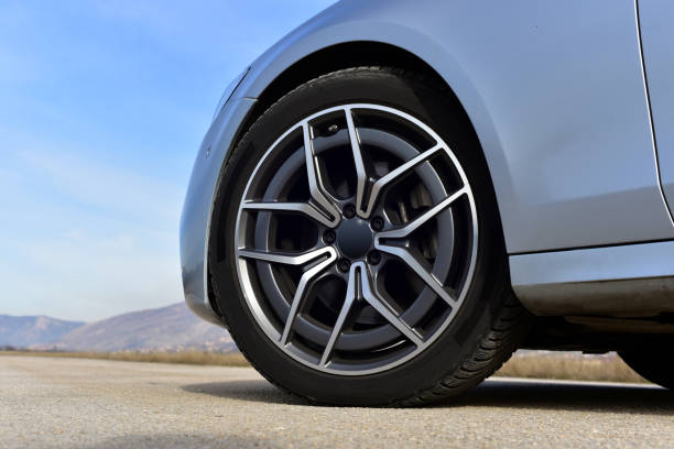 istock Tire and alloy wheel on this passenger car 1335090872