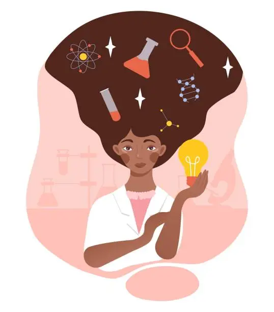 Vector illustration of Woman scientist concept