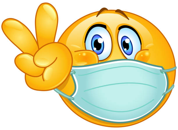istock V sign emoticon with medical mask 1335095662