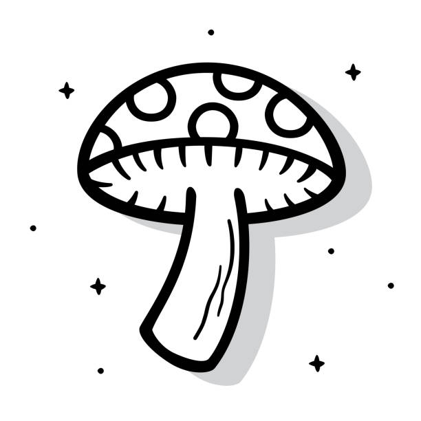 キノコ落書き 5 - magic mushroom psychedelic mushroom fungus点のイラスト素材／クリップアート素材／マンガ素材／アイコン素材