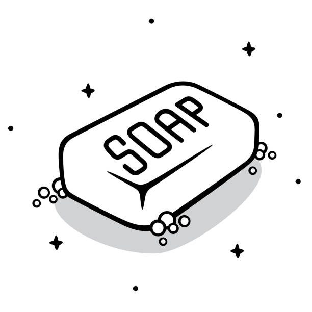 illustrations, cliparts, dessins animés et icônes de soap bar doodle 5 - savonnette