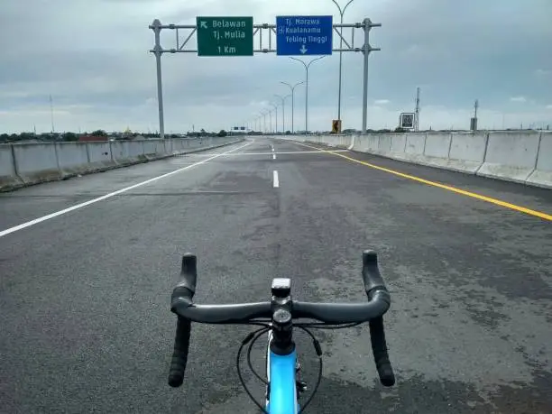 Cycling on a new unofficial road with a roadbike