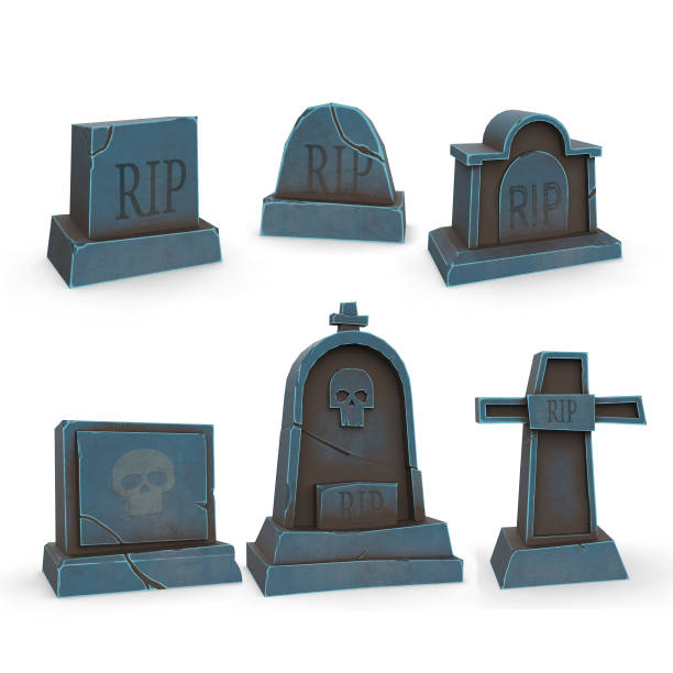 istock Tombstone, stylized as a cartoon on the background 1335139334
